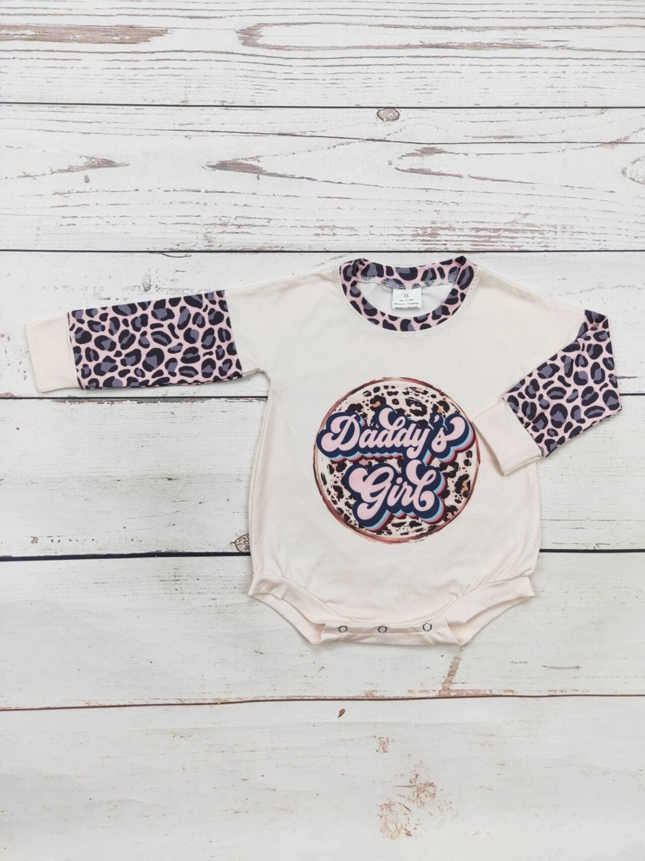 Daddy's Girl Cheetah Print Bubble: 3-6M