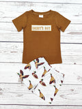 Daddy's Boy Appliqué Duck Print Summer Set: 6-12M