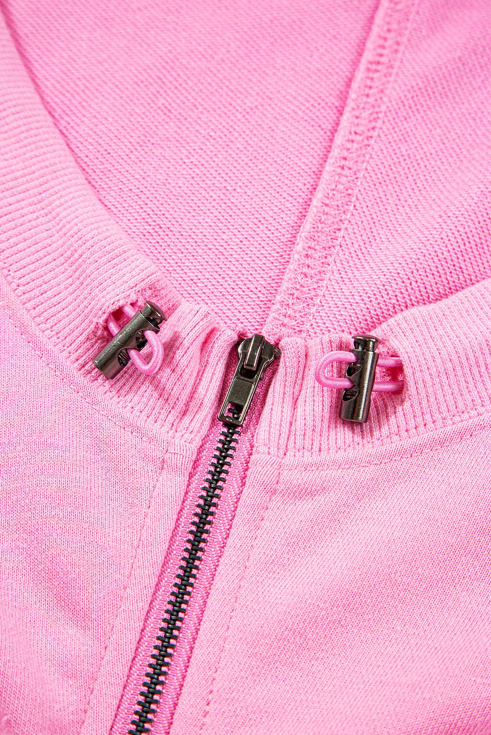 Bonbon Checkered Patchwork Half Zip Hoodie with Pocke