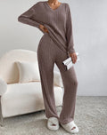 Khaki Ribbed Lounge Set