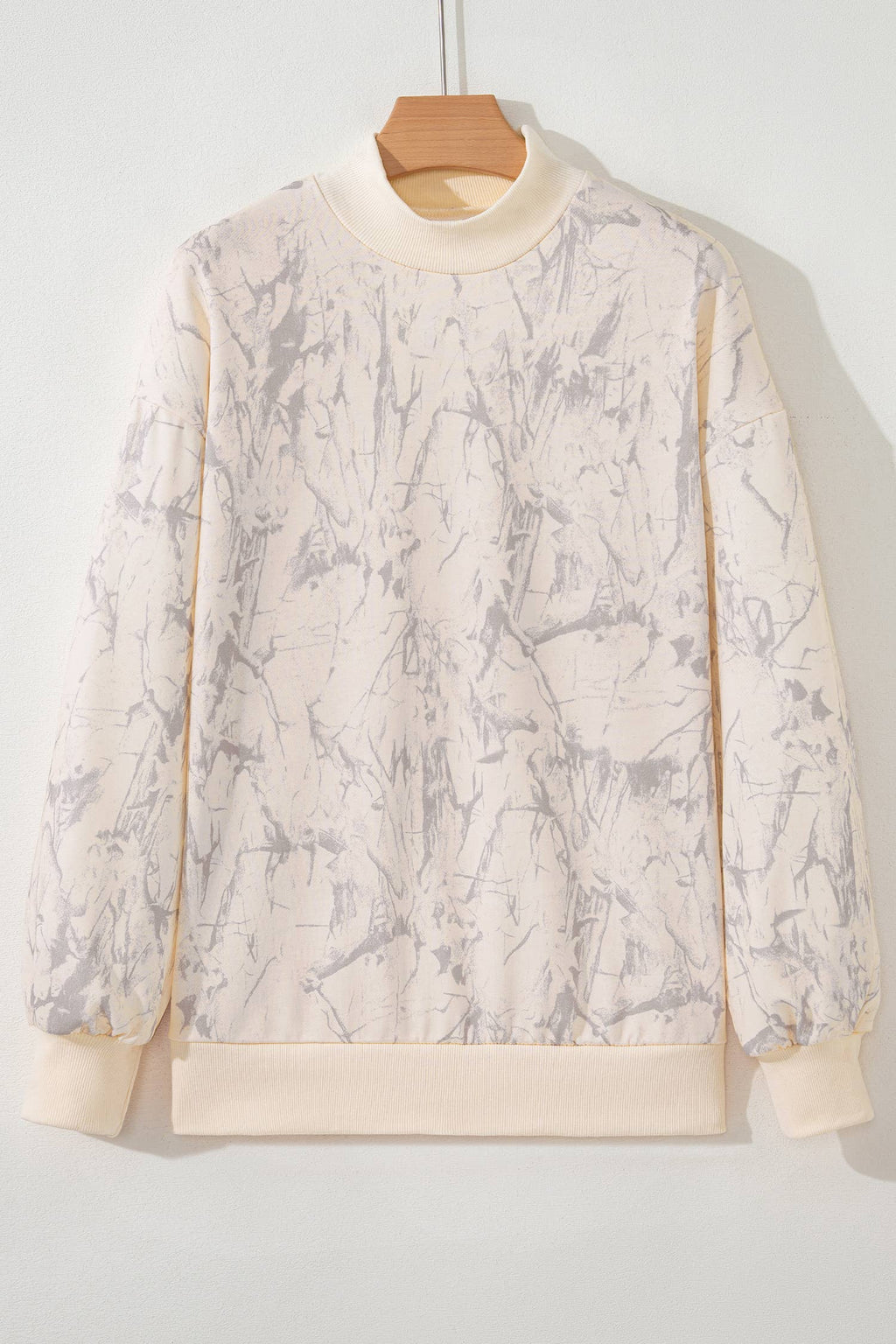 Camo Mock Neck Baggy Sweatshirt